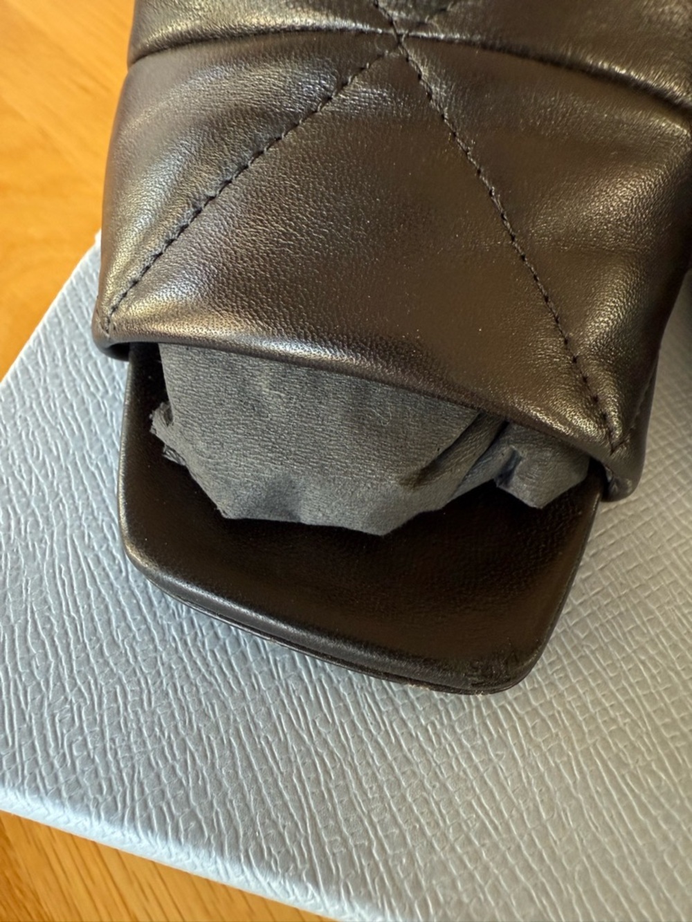 Prada Black Quilted Leather Square-Toe Heel Mules - Picture 11 of 11